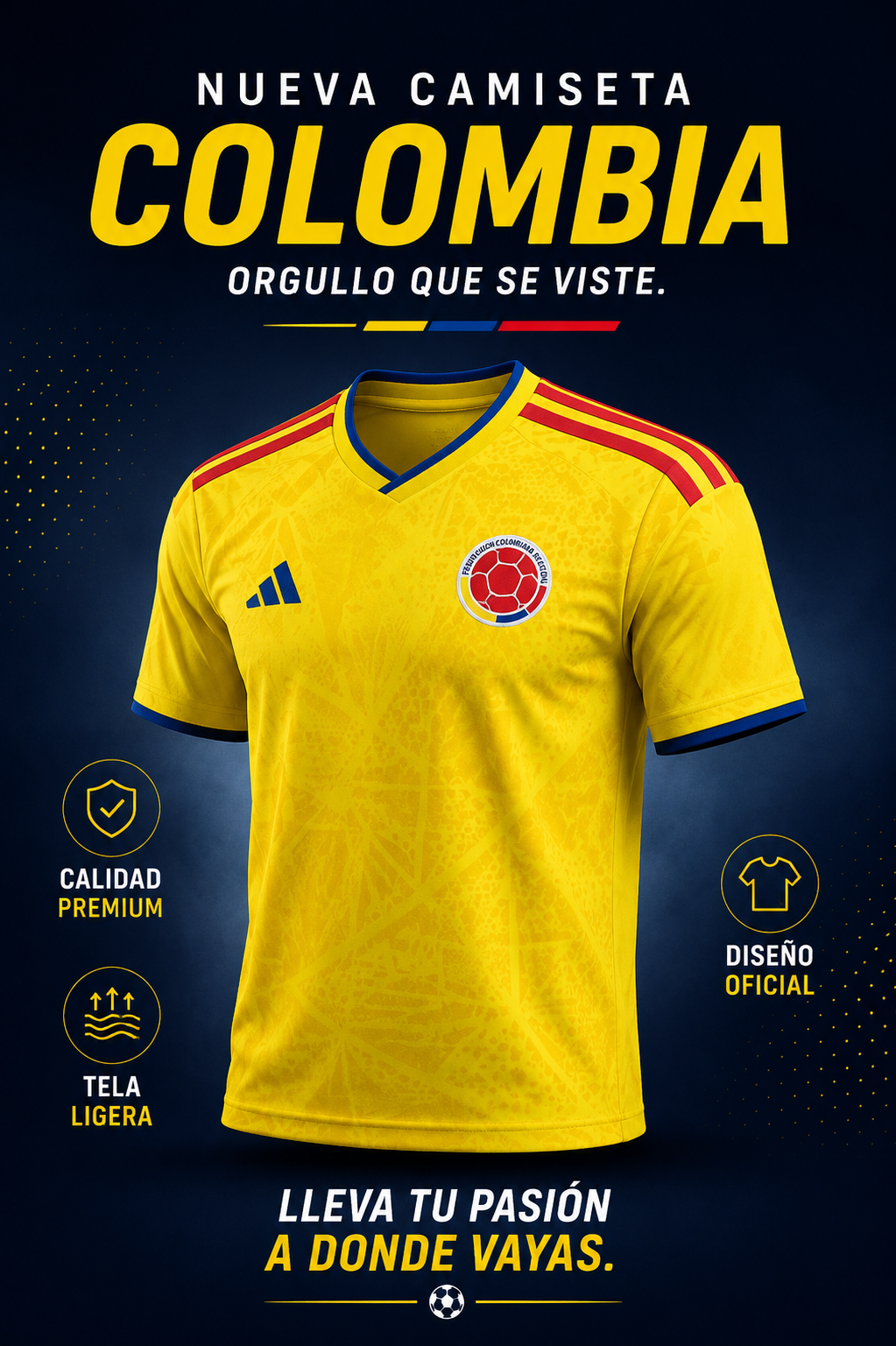 Camiseta seleccion colombia bordada